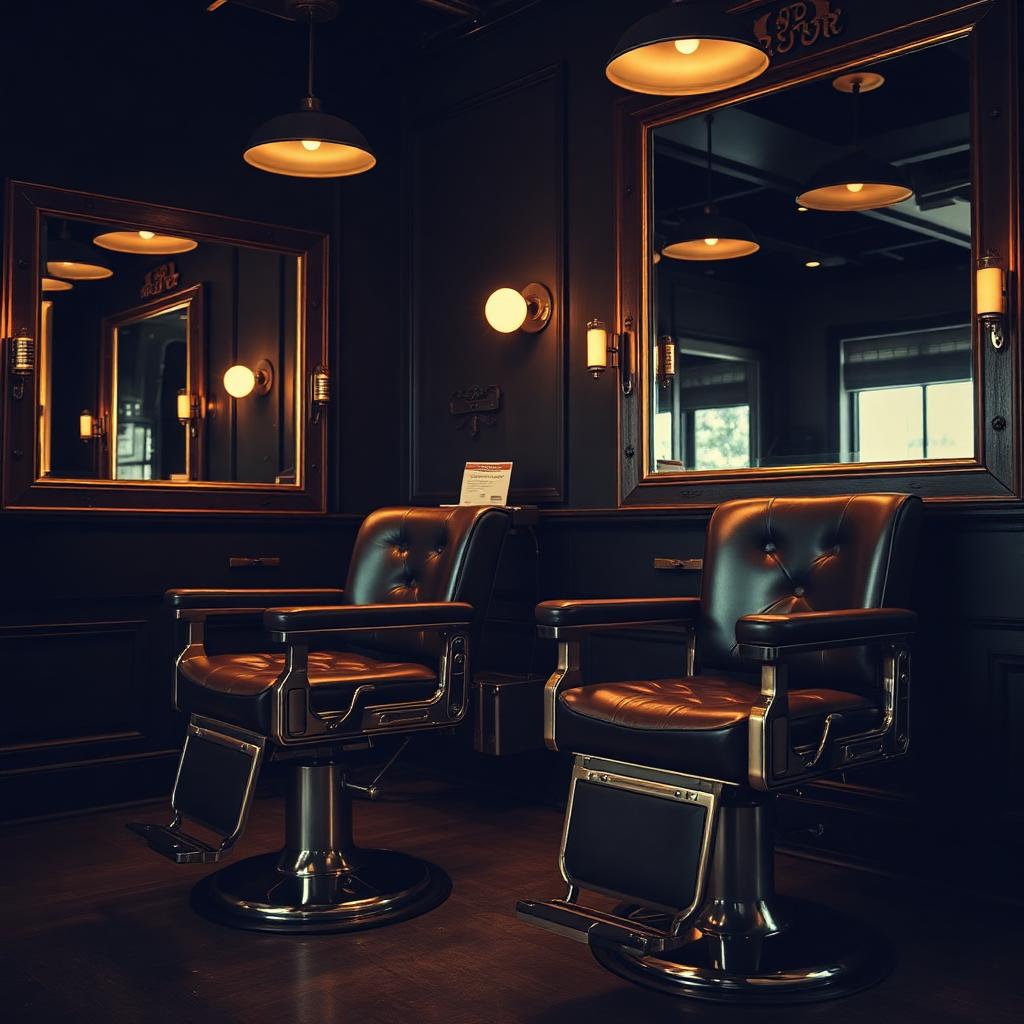 Two vintage barber chairs inside Fadehouse Barbers