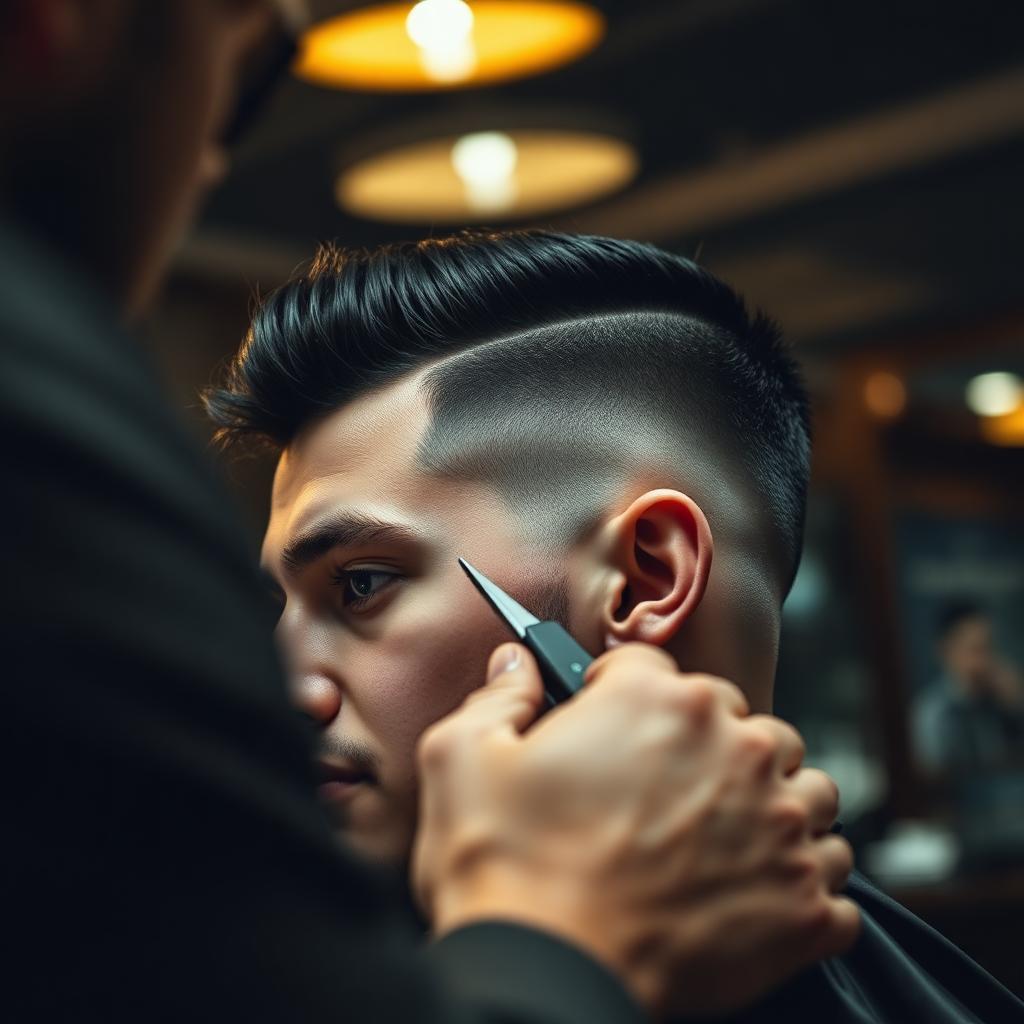 Skin fade in progress at Fadehouse